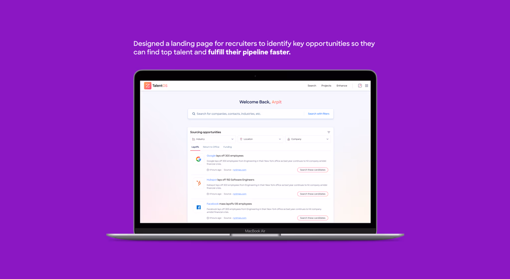 Dashboard for TalentOS