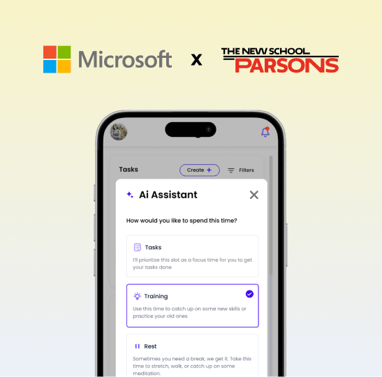 Microsoft × Parsons AI Assistant concept